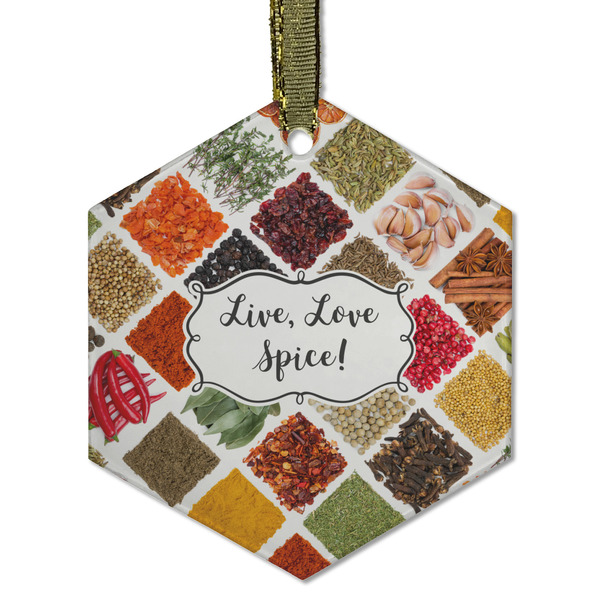 Custom Spices Flat Glass Ornament - Hexagon