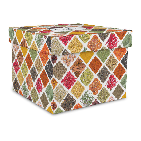 Custom Spices Gift Box with Lid - Canvas Wrapped - Large