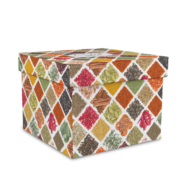 Custom Spices Gift Box with Lid - Canvas Wrapped - Medium