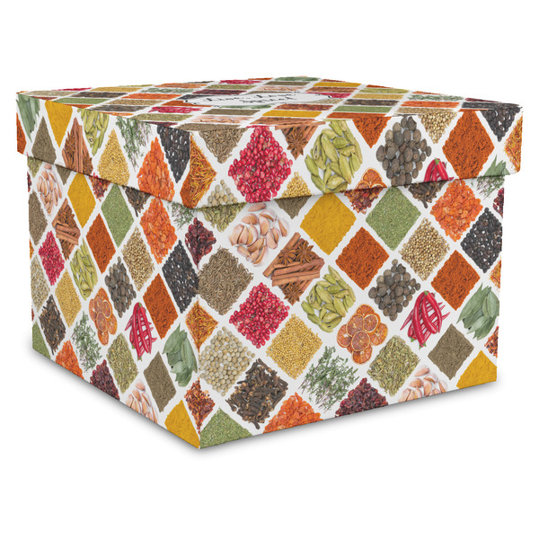 Custom Spices Gift Box with Lid - Canvas Wrapped - X-Large