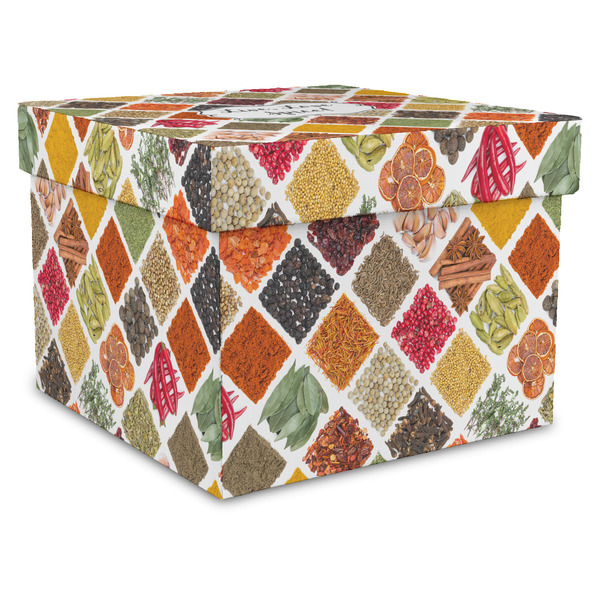 Custom Spices Gift Box with Lid - Canvas Wrapped - XX-Large