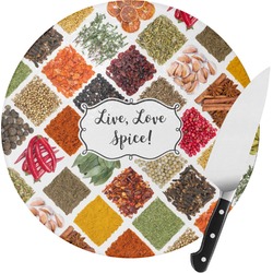 Spices Round Glass Cutting Board - Medium (Personalized)