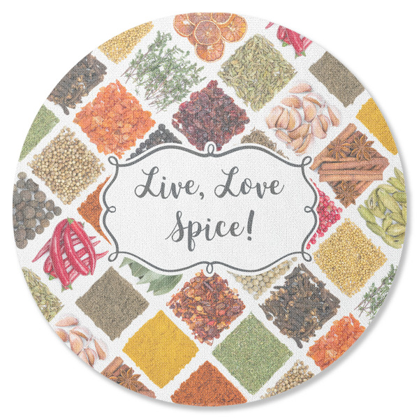 Custom Spices Round Rubber Backed Coaster (Personalized)