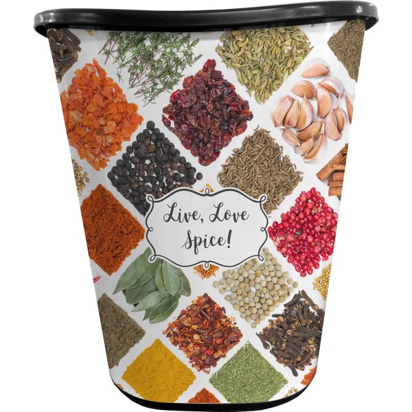 Custom Spices Waste Basket - Double Sided (Black)