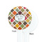 Spices White Plastic 7" Stir Stick - Single Sided - Round - Front & Back