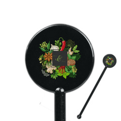 Herbs & Spices 5.5" Round Plastic Stir Sticks - Black - Single Sided