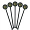 Herbs & Spices Black Plastic 5.5" Stir Stick - Round - Fan View