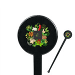 Herbs & Spices 7" Round Plastic Stir Sticks - Black - Single Sided