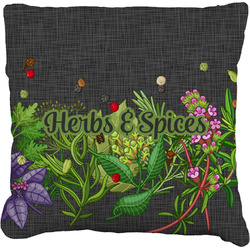 Herbs & Spices Faux-Linen Throw Pillow 18" (Personalized)