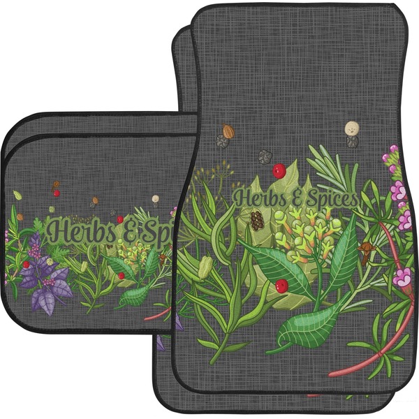 Custom Herbs & Spices Car Floor Mats Set - 2 Front & 2 Back (Personalized)