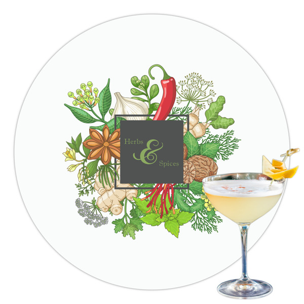 Custom Herbs & Spices Printed Drink Topper - 3.5"