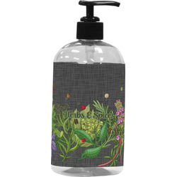 Herbs & Spices Plastic Soap / Lotion Dispenser (16 oz - Large - Black)