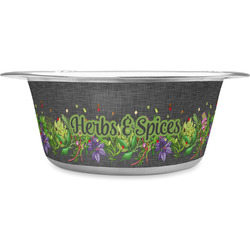 Herbs & Spices Stainless Steel Dog Bowl - Medium (Personalized)