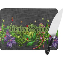 Herbs & Spices Rectangular Glass Cutting Board - Medium - 11"x8" (Personalized)