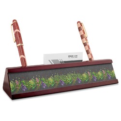 Herbs & Spices Red Mahogany Nameplate with Business Card Holder (Personalized)