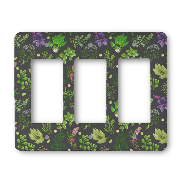 Custom Herbs & Spices Rocker Style Light Switch Cover - Three Switch