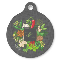 Herbs & Spices Round Pet ID Tag - Large
