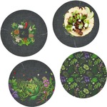 Herbs & Spices Set of 4 Glass Lunch / Dinner Plate 10" (Personalized)