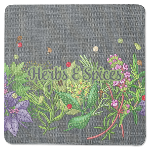 Custom Herbs & Spices Square Rubber Backed Coaster (Personalized)