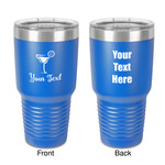 Cocktails 30 oz Stainless Steel Tumbler - Royal Blue - Double-Sided (Personalized)