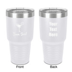 Cocktails 30 oz Stainless Steel Tumbler - White - Double-Sided (Personalized)