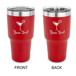 Cocktails 30 oz Stainless Steel Tumbler - Red - Double Sided (Personalized)