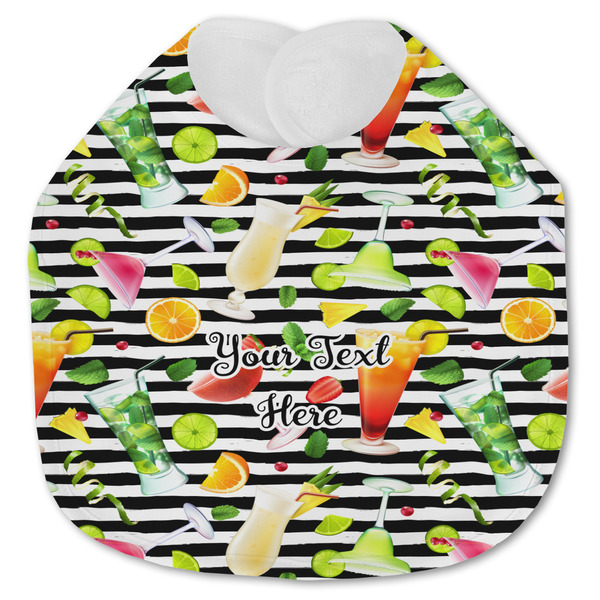 Custom Cocktails Jersey Knit Baby Bib w/ Name or Text