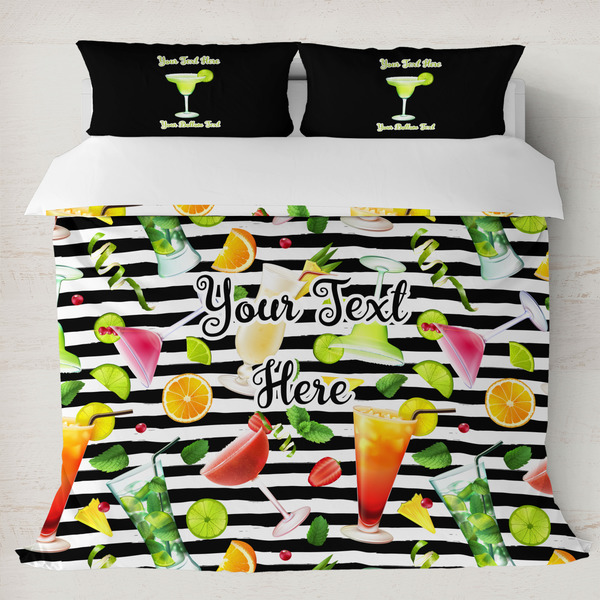 Custom Cocktails Duvet Cover Set - King (Personalized)