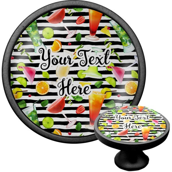 Custom Cocktails Cabinet Knob (Black) (Personalized)