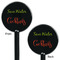 Cocktails Black Plastic 5.5" Stir Stick - Double Sided - Round - Front & Back