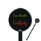 Cocktails Black Plastic 5.5" Stir Stick - Round - Closeup