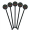 Cocktails Black Plastic 5.5" Stir Stick - Round - Fan View