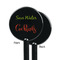 Cocktails Black Plastic 5.5" Stir Stick - Single Sided - Round - Front & Back