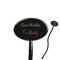 Cocktails Black Plastic 7" Stir Stick - Oval - Closeup