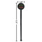 Cocktails Black Plastic 7" Stir Stick - Round - Dimensions