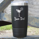 Cocktails 20 oz Stainless Steel Tumbler - Black - Double Sided (Personalized)