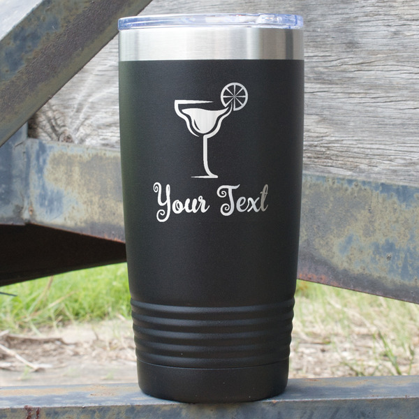 Custom Cocktails 20 oz Stainless Steel Tumbler - Black - Single Sided (Personalized)