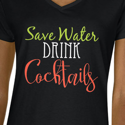 Cocktails Women's V-Neck T-Shirt - Black