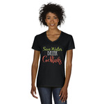 Cocktails Women's V-Neck T-Shirt - Black - XL