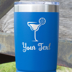 Cocktails 20 oz Stainless Steel Tumbler - Royal Blue - Double Sided (Personalized)