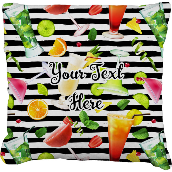 Custom Cocktails Faux-Linen Throw Pillow 20" (Personalized)