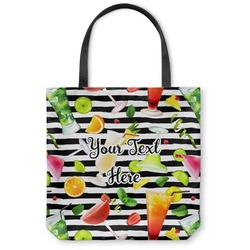 Cocktails Canvas Tote Bag - Small - 13"x13" (Personalized)