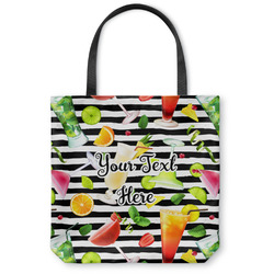 Cocktails Canvas Tote Bag - Large - 18"x18" (Personalized)