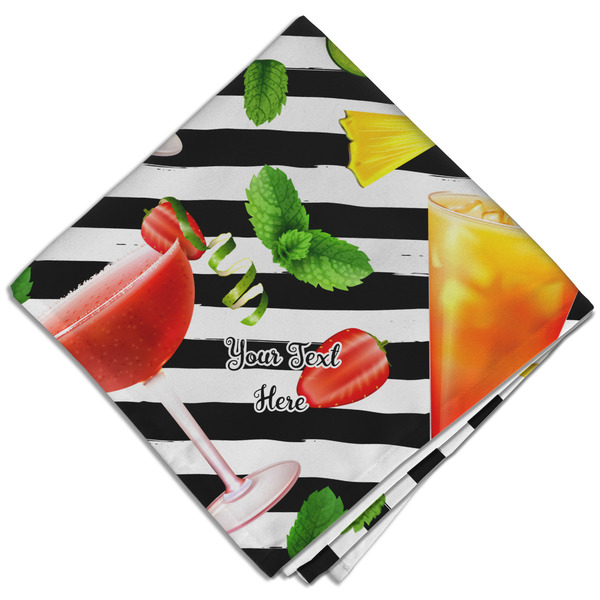 Custom Cocktails Cloth Dinner Napkin - Single w/ Name or Text