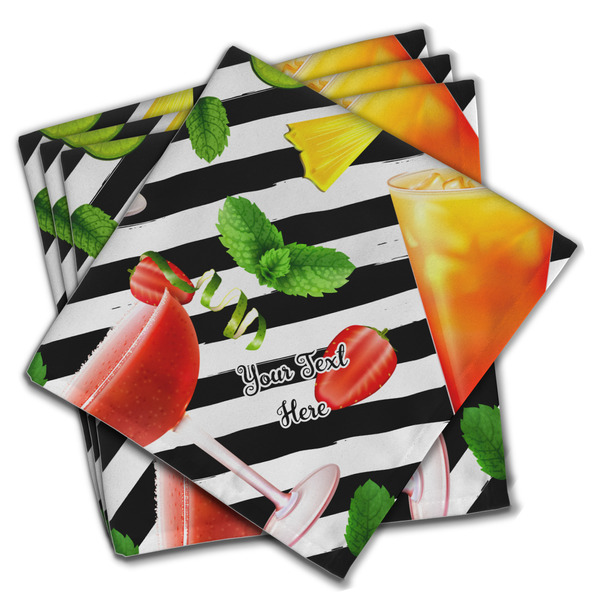 Custom Cocktails Cloth Napkins (Set of 4) (Personalized)