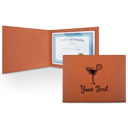 Cocktails Leatherette Certificate Holder - Front (Personalized)