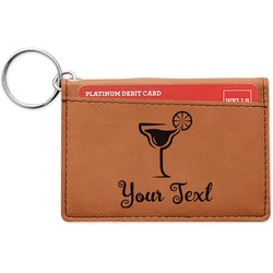 Cocktails Leatherette Keychain ID Holder - Double Sided (Personalized)