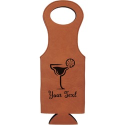 Cocktails Leatherette Wine Tote - Double Sided (Personalized)