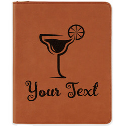 Cocktails Leatherette Zipper Portfolio with Notepad (Personalized)