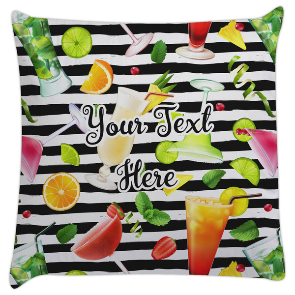 Custom Cocktails Decorative Pillow Case (Personalized)